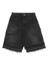 Andersson Bell Patchwork Denim Shorts In Black