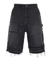 Andersson Bell Patchwork Denim Shorts In Black