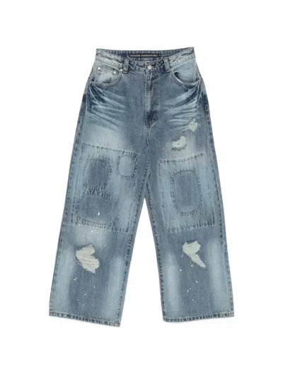 Andersson Bell Patchwork Distressed Jeans In Blue
