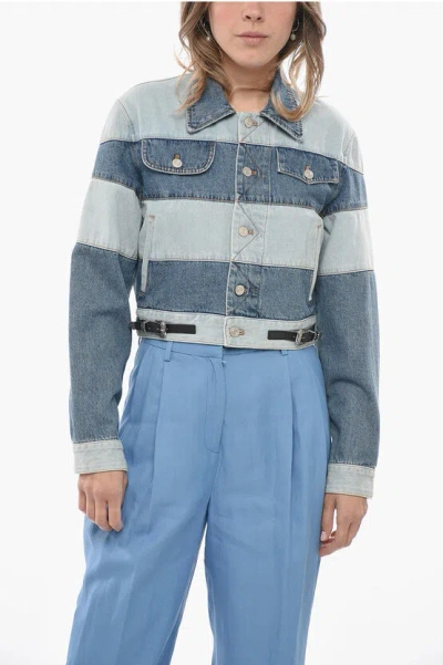 ANDERSSON BELL PATCHWORK EFFECT DENIM MAHINA JACKET WITH SIDE BUCKLES