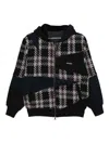 Andersson Bell Patchwork Hood Zip-up Jacket In Black