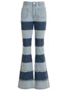 Andersson Bell Mahina Blocking Patchwork Jeans In Washed Blue