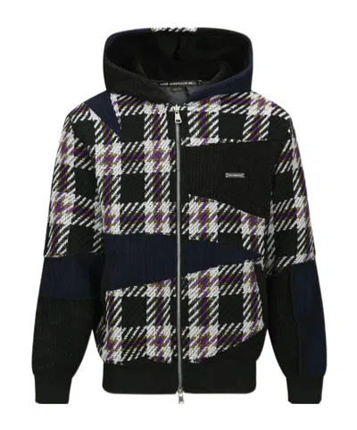 ANDERSSON BELL PATCHWORK ZIP-UP HOODIE