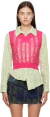Andersson Bell Meadow Mohair Vest In Fuchsia Pink