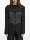 Andersson Bell Pinstriped Lace-insert Blazer In Black