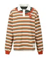 Andersson Bell Multicolor Piqué Inserted Long Sleeve Polo In Multi-color