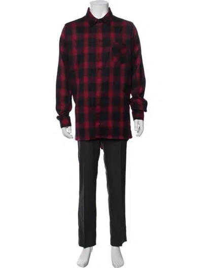 Pre-owned Andersson Bell Plaid Print Long Sleeve Shirt In Red