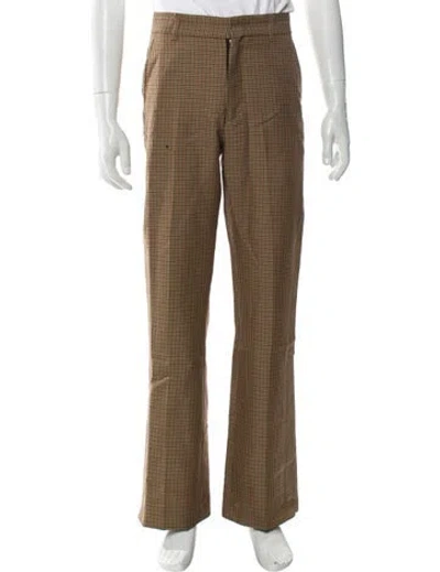 Pre-owned Andersson Bell Plaid Print Pants In Neutral