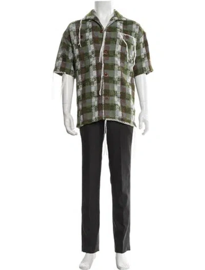 Pre-owned Andersson Bell Plaid Print Short Sleeve Shirt In Green