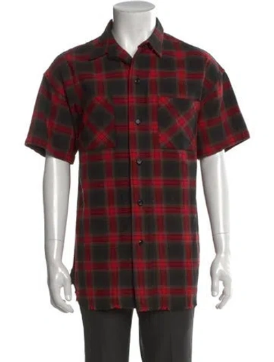 Pre-owned Andersson Bell Plaid Print Short Sleeve Shirt In Red