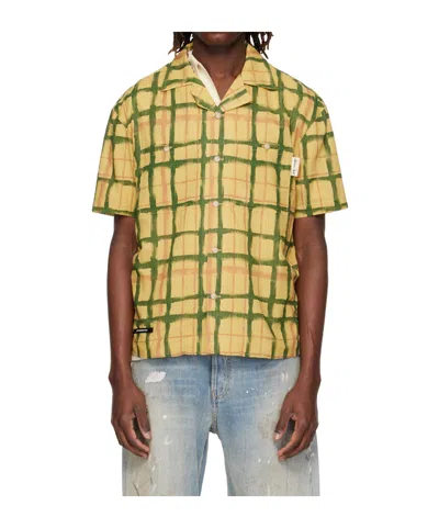 Andersson Bell Plaid Short-sleeved Shirt In Yellow