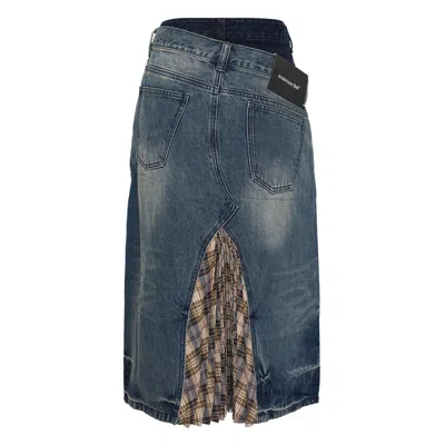 Andersson Bell Pleats Combo Flipped Denim Skirt