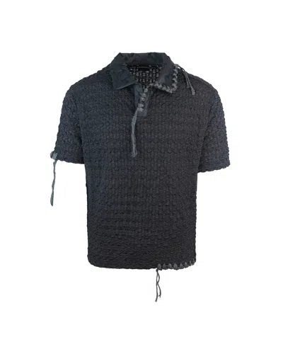 ANDERSSON BELL SAPA BUBBLE POLO SHIRT IN BLACK