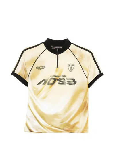 Andersson Bell Prined Zip-up Top In Neutral