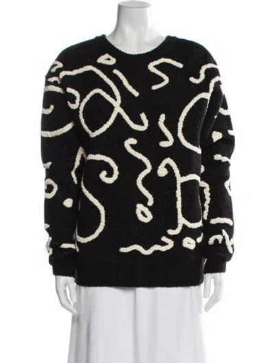 Pre-owned Andersson Bell Printed Crew Neck Sweater In Black