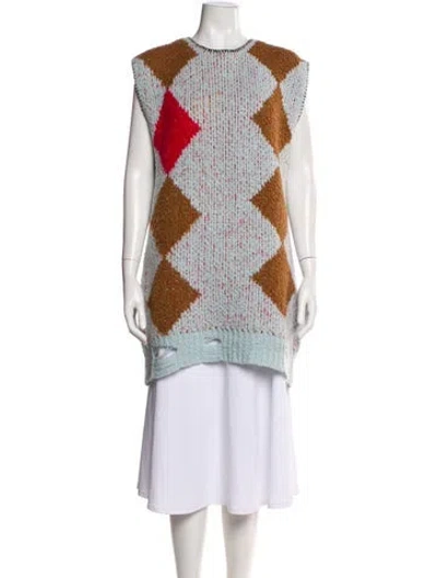 Pre-owned Andersson Bell Printed Crew Neck Sweater In Blue