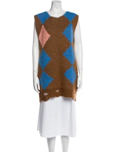 Pre-owned Andersson Bell Printed Crew Neck Sweater In Brown