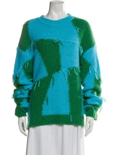 Pre-owned Andersson Bell Printed Crew Neck Sweater In Green