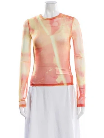 Pre-owned Andersson Bell Printed Crew Neck Top In Orange