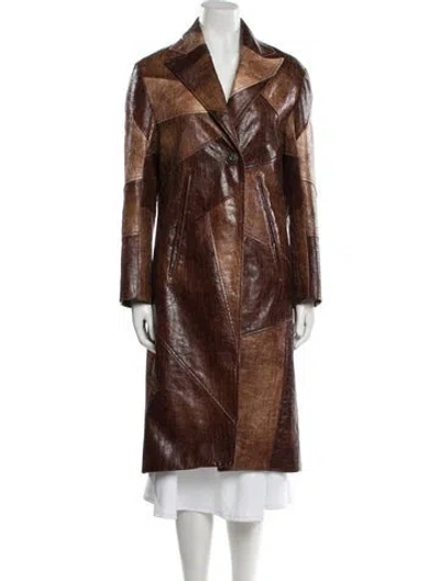Pre-owned Andersson Bell Printed Faux Fur Coat In Brown
