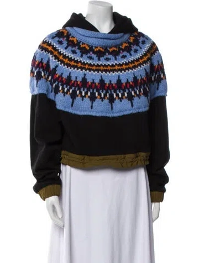 Pre-owned Andersson Bell Printed Faux Fur Jacket In Black