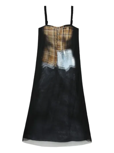 Andersson Bell Printed Midi Dress In Black