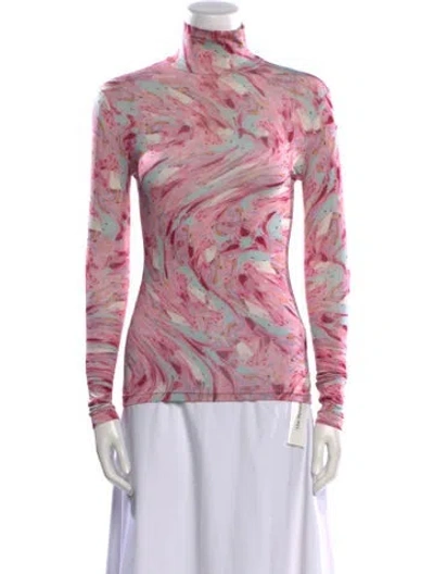 Pre-owned Andersson Bell Printed Turtleneck Sweatshirt In Pink