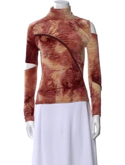 Pre-owned Andersson Bell Printed Turtleneck Top In Multi