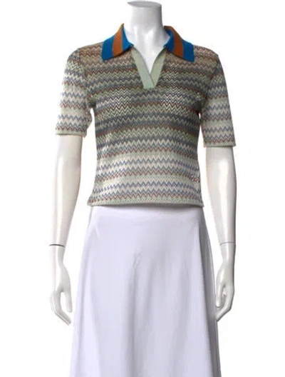 Pre-owned Andersson Bell Printed V-neck Polo In Multicolor