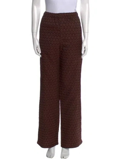 Pre-owned Andersson Bell Printed Wide Leg Pants In Brown