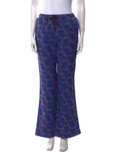 Pre-owned Andersson Bell Printed Wide Leg Pants W/ Tags In Blue