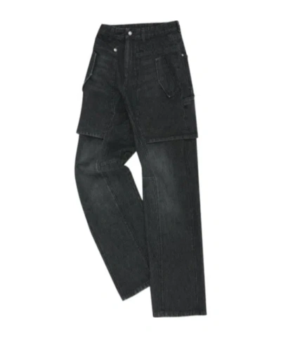 Andersson Bell Raptor Layered Wide-leg Jeans In Black