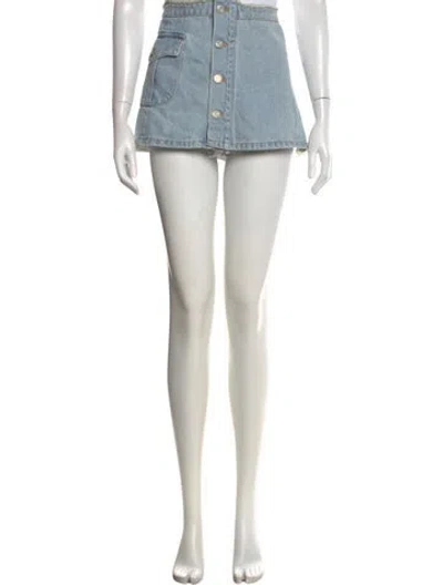 Pre-owned Andersson Bell Raw-edge Trim Mini Skirt In Blue