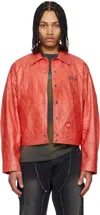 Andersson Bell Red Guitarist Printed Tyvek Jacket In Red
