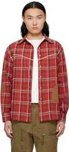 Andersson Bell Noah Patch Checked Shirt In Red