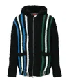 Andersson Bell Reverse Striped Knit Zip-up Hoodie In Multi