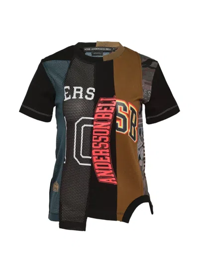 Andersson Bell Reworked Patchwork Logo-print T-shirt In Multi