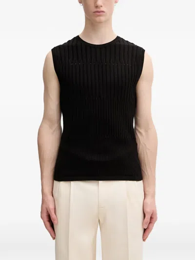 Andersson Bell Ribbed-knit Sleeveless Sweater In Transparent