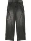 Andersson Bell Ripped Wide-leg Jeans In Black