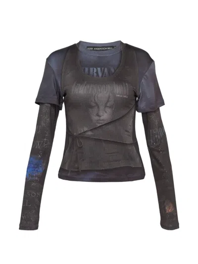 Andersson Bell Rock Archive Layered T-shirt In Black