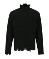 Andersson Bell Roghen Distressed Turtleneck Sweater In Black