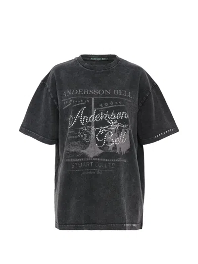 Andersson Bell Rosie Hot-fix Printed T-shirt In Black
