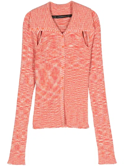 ANDERSSON BELL ROZY CUT-OUT RIBBED-KNIT CARDIGAN