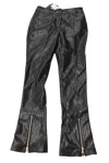 Andersson Bell Saya Zipper Flared Pants In Black Faux Leather In Black