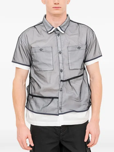 Andersson Bell Sheer Layered Shirt In Gray