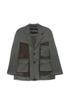Andersson Bell Sheer-panel Blazer In Green