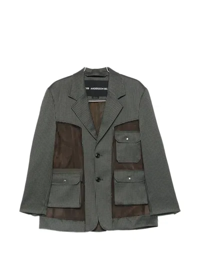 Andersson Bell Sheer-panel Blazer In Green