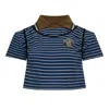 Andersson Bell Shirring Binding Stripe Collar Polo In Multi