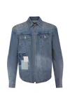 Andersson Bell Blue Embroidery Patchwork Denim Shirt