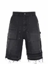 Andersson Bell Patchwork Denim Shorts In Black